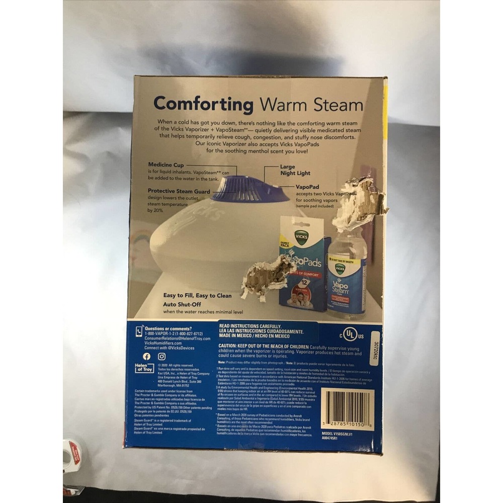Vicks Warm Steam Vaporizer * M-L Room Size * 1.5 Gal. - Picture 2 of 6